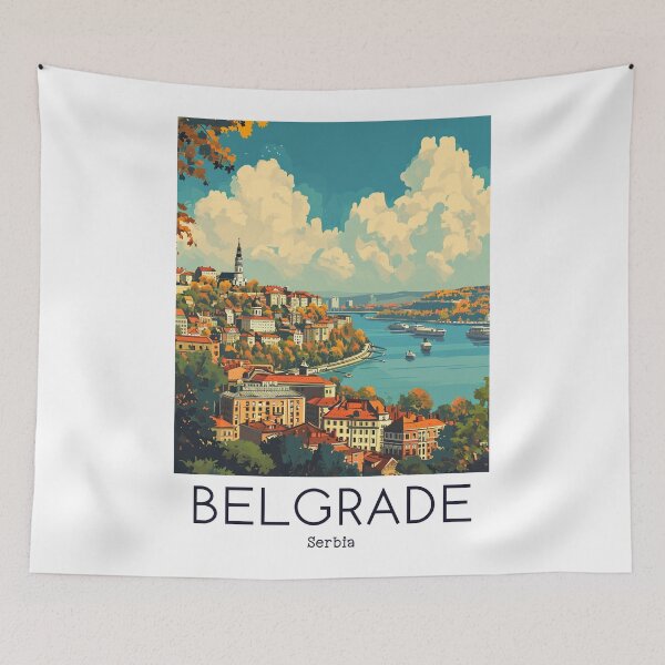 Item preview, A Vintage Travel Illustration of Belgrade - Serbia  designed and sold by GoodOldVintage.