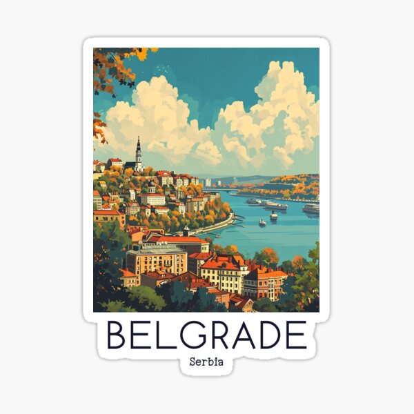 Item preview, A Vintage Travel Illustration of Belgrade - Serbia  designed and sold by GoodOldVintage.