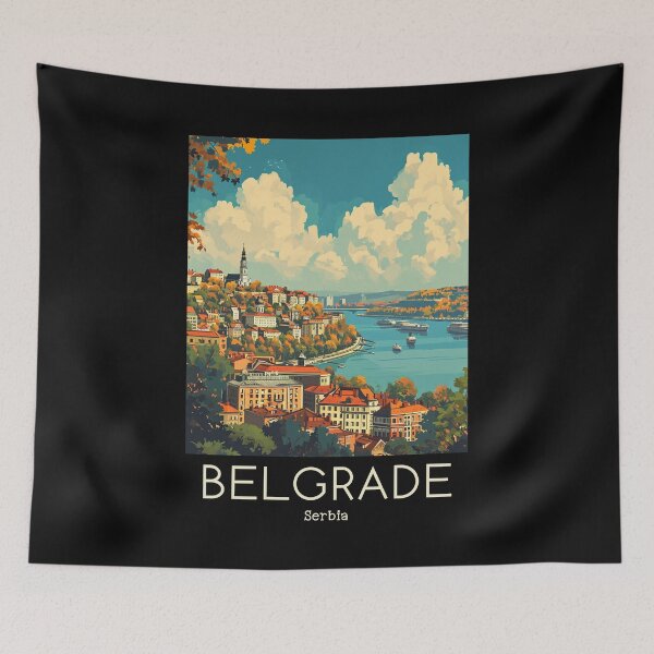 Item preview, A Vintage Travel Illustration of Belgrade - Serbia  designed and sold by GoodOldVintage.