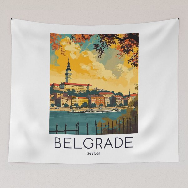 Item preview, A Vintage Travel Illustration of Belgrade - Serbia  designed and sold by GoodOldVintage.