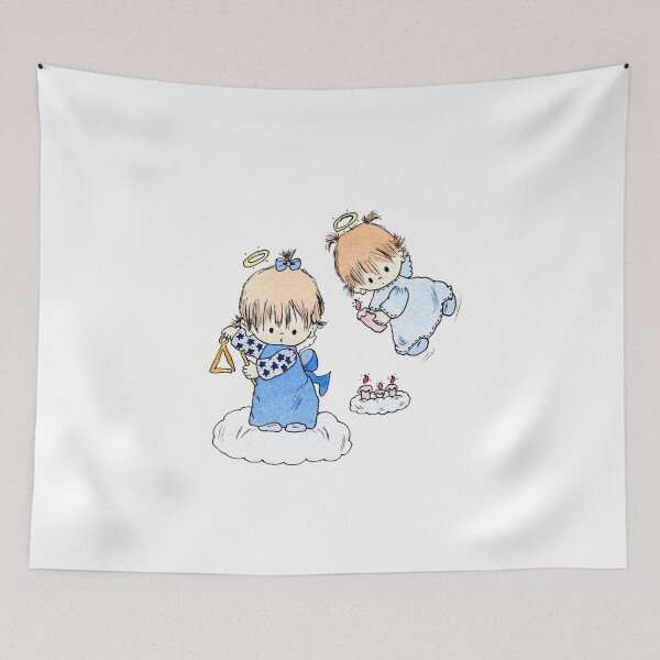 Item preview, Two little angels with candles on clouds designed and sold by taritingle.