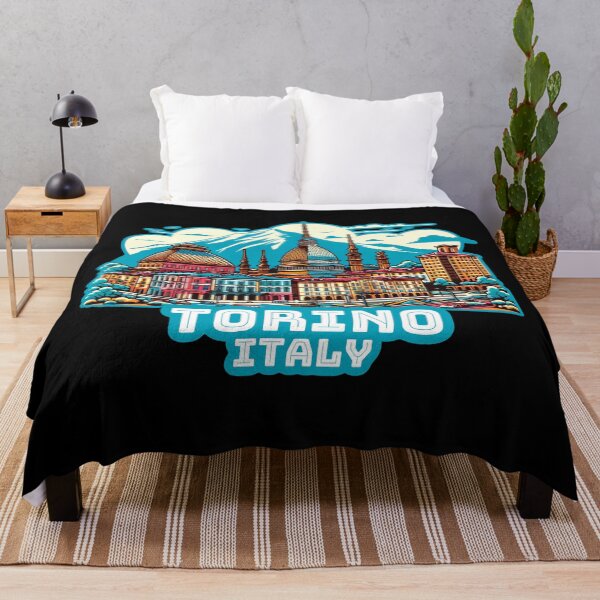 Item preview, Vintage retro Architectural landscape skyline of Torino, Italy. Beautiful travel design. designed and sold by Unitepeople.
