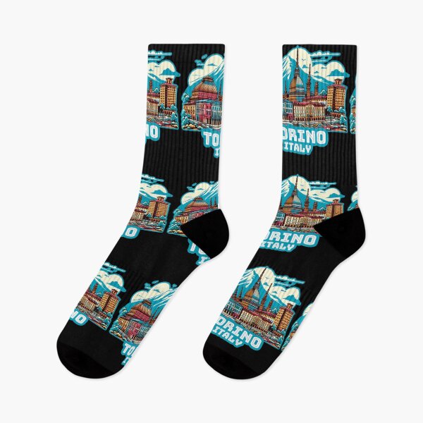Item preview, Vintage retro Architectural landscape skyline of Torino, Italy. Beautiful travel design. designed and sold by Unitepeople.
