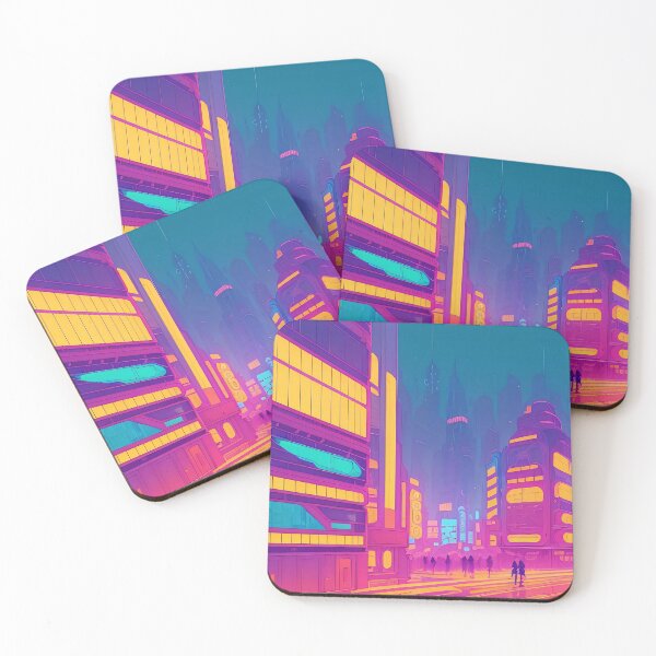 Item preview, Vibrant cityscape, futuristic architecture, neon lights, atmospheric ambiance. designed and sold by ArtComixHaven.