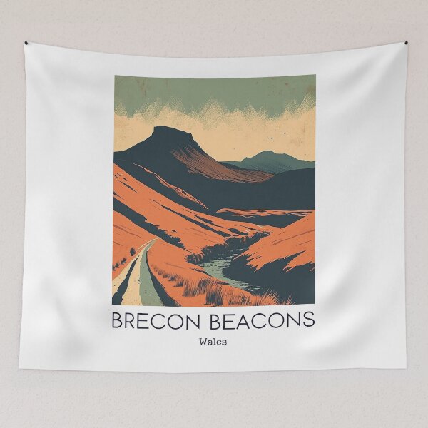 Item preview, A Vintage Travel Illustration of Brecon Beacons - Wales designed and sold by GoodOldVintage.