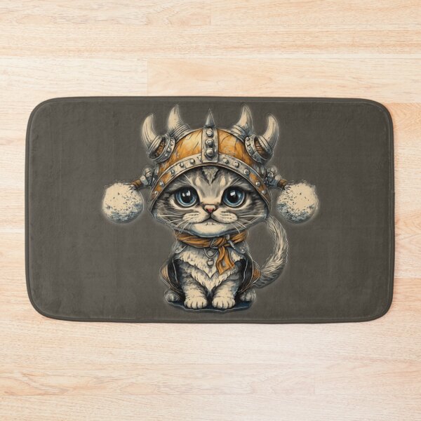 Item preview, Viking cat in a winter hat designed and sold by SoulOfTrees.