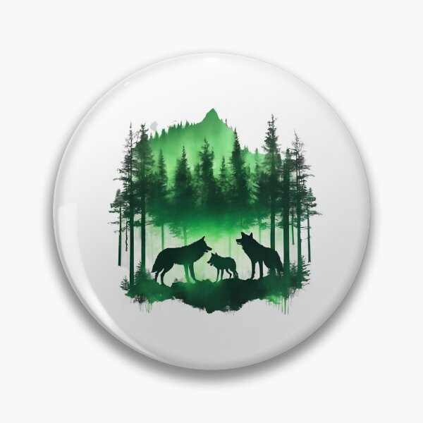 Item preview, Green Howling Wolves  designed and sold by CharmStudio.