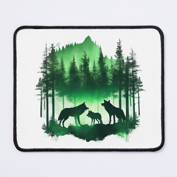 Item preview, Green Howling Wolves  designed and sold by CharmStudio.