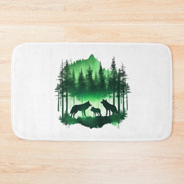 Item preview, Green Howling Wolves  designed and sold by CharmStudio.