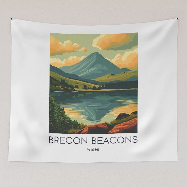 Item preview, A Vintage Travel Illustration of Brecon Beacons - Wales designed and sold by GoodOldVintage.