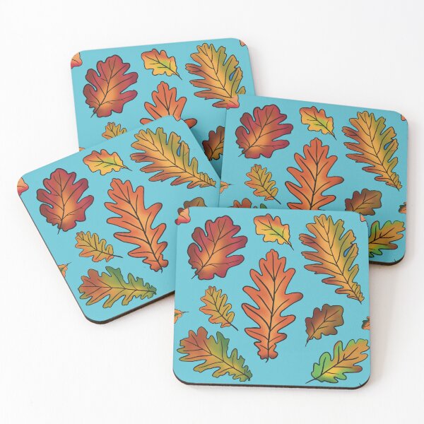 Item preview, Autumn Oak Leaves Sunny Blue Sky Seamless Leaf Pattern designed and sold by Ciara Shortall.