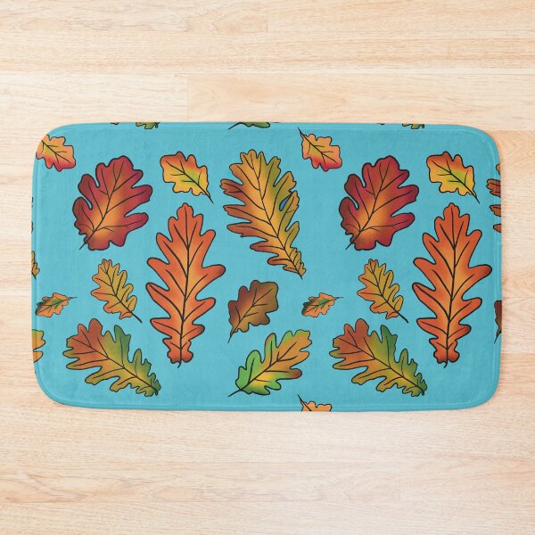 Item preview, Autumn Oak Leaves Sunny Blue Sky Seamless Leaf Pattern designed and sold by Ciara Shortall.