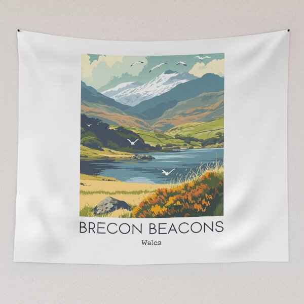 Item preview, A Vintage Travel Illustration of Brecon Beacons - Wales designed and sold by GoodOldVintage.