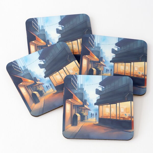 Item preview, Urban sunrise, empty streets, glowing storefronts, serene atmosphere. designed and sold by ArtComixHaven.