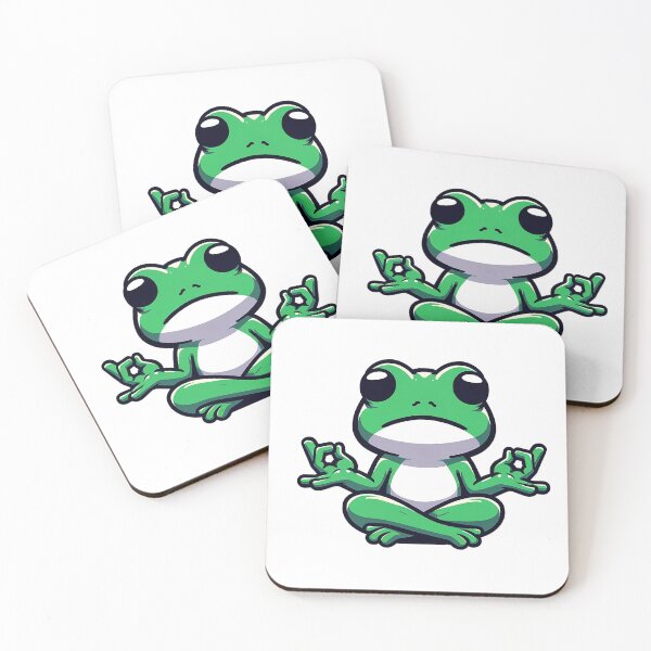 Item preview, green frog in a meditating pose designed and sold by nokoryna.