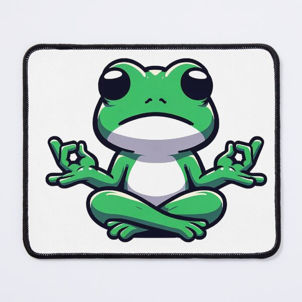 Item preview, green frog in a meditating pose designed and sold by nokoryna.