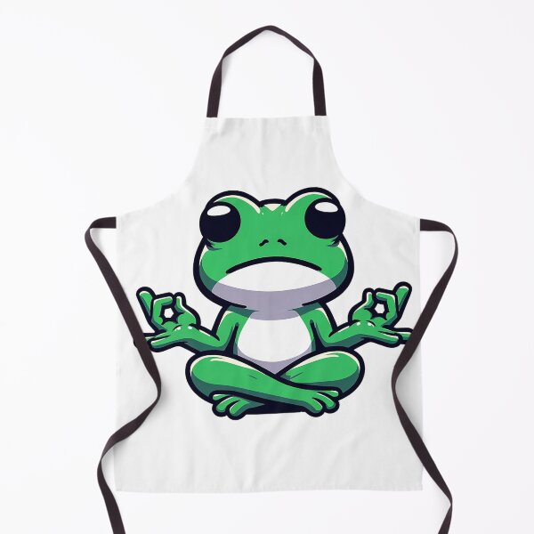Item preview, green frog in a meditating pose designed and sold by nokoryna.