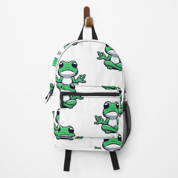 Item preview, green frog in a meditating pose designed and sold by nokoryna.