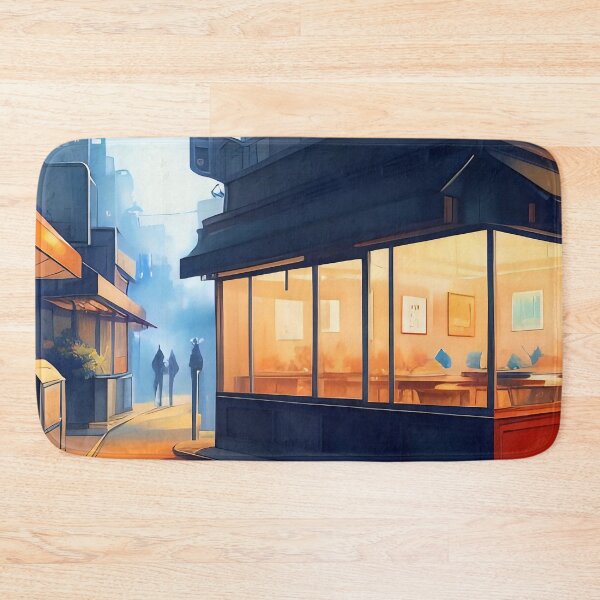 Item preview, Urban sunrise, empty streets, glowing storefronts, serene atmosphere. designed and sold by ArtComixHaven.
