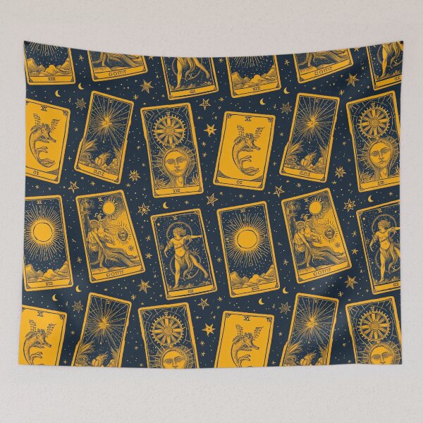 Item preview, Mystic Tarot Tapestry - Enigmatic Card Deck Pattern designed and sold by Sir Meow Meow.