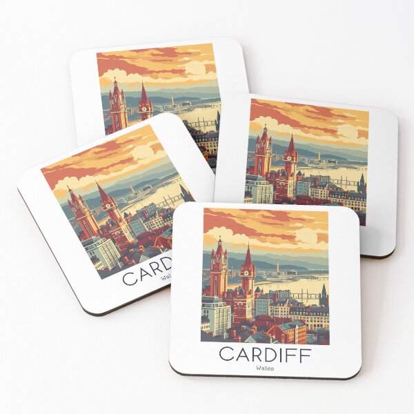 Item preview, A Vintage Travel Illustration of Cardiff - Wales designed and sold by GoodOldVintage.