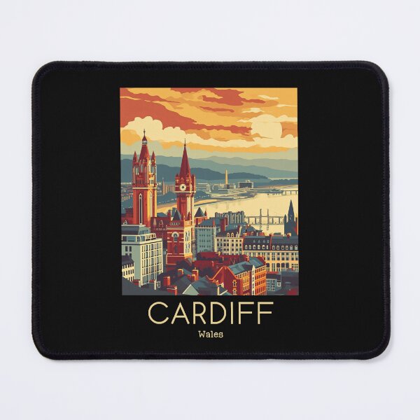 Item preview, A Vintage Travel Illustration of Cardiff - Wales designed and sold by GoodOldVintage.