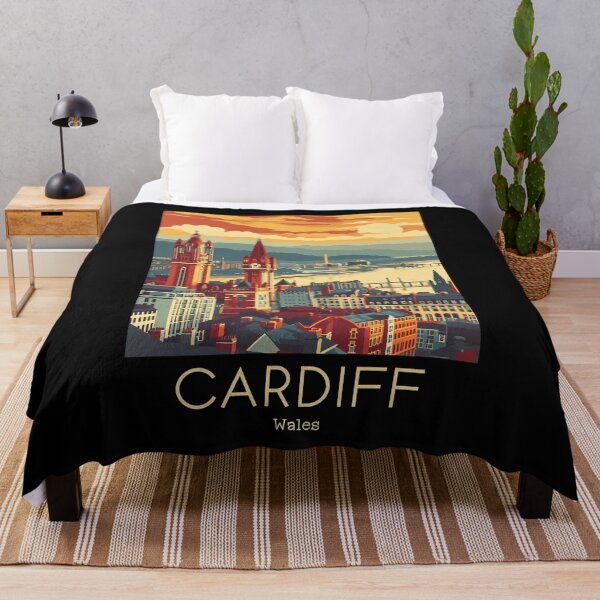 Item preview, A Vintage Travel Illustration of Cardiff - Wales designed and sold by GoodOldVintage.