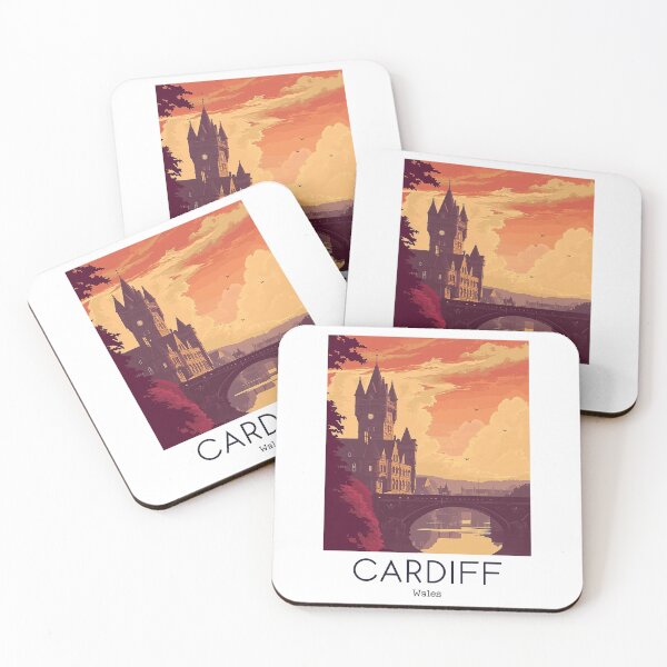 Item preview, A Vintage Travel Illustration of Cardiff - Wales designed and sold by GoodOldVintage.