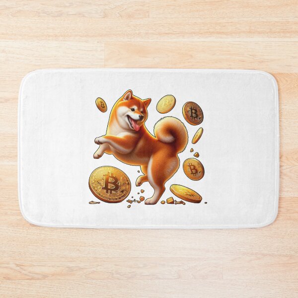Item preview, Shiba Inu Dog Playing with Bitcoin Satoshi Coins designed and sold by kylmllr101684.