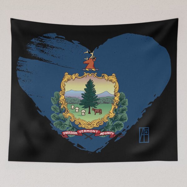 Item preview, U.S. State - I Love Vermont - Vermont Flag designed and sold by ArtProjectShop.