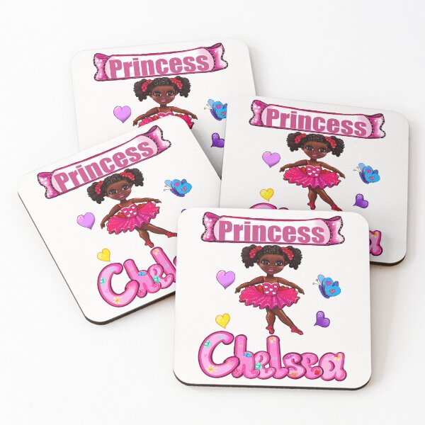 Item preview, African American birthday princess ballerina dancing in pink tutu. Black girl. Ballet Princess Name Chelsea designed and sold by Artonmytee.