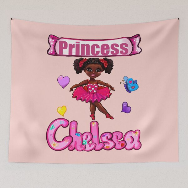 Item preview, African American birthday princess ballerina dancing in pink tutu. Black girl. Ballet Princess Name Chelsea designed and sold by Artonmytee.