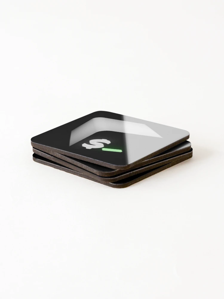 Thumbnail 4 of 5, Coasters (Set of 4), Shell Script 3D designed and sold by skoolsarecool.