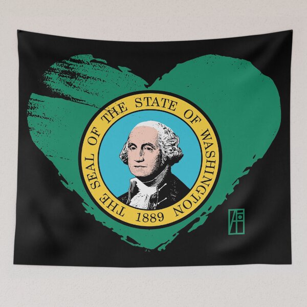 Item preview, U.S. State - I Love Washington - Washington Flag designed and sold by ArtProjectShop.