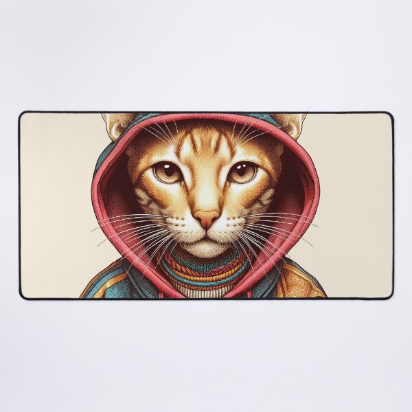 Item preview, Urban Cats #77 - Cinnamon Oriental Shorthair Cat wearing a hip hop windbreaker designed and sold by elektronen.