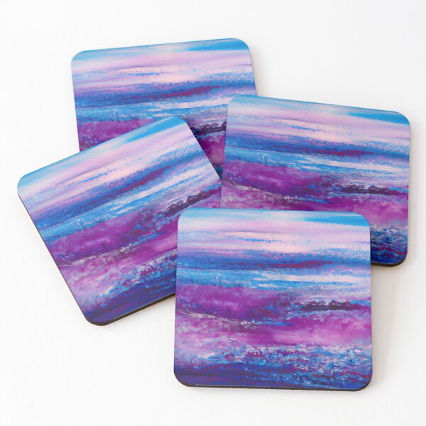 Item preview, Abstract Pastel Painting in Vibrant Pink, Blue and Purple Hues designed and sold by artycraftylady.