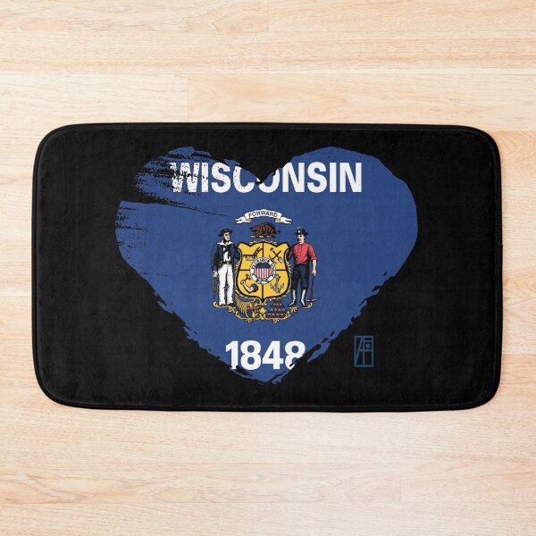 Artikelvorschau, US-Bundesstaat - Ich liebe Wisconsin - Wisconsin-Flagge entworfen und verkauft von ArtProjectShop.
