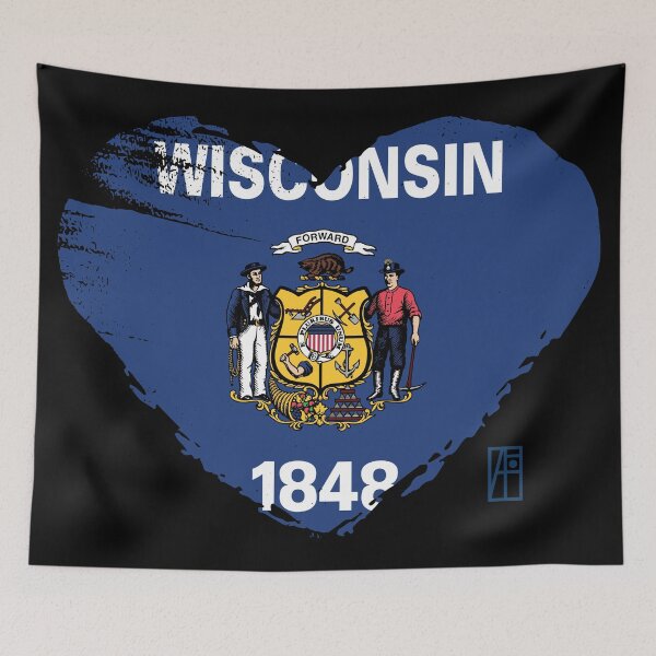 Item preview, U.S. State - I Love Wisconsin - Wisconsin Flag designed and sold by ArtProjectShop.