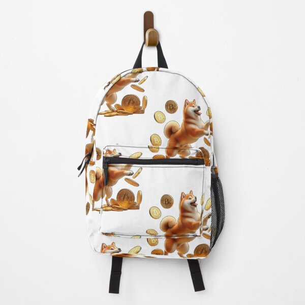 Item preview, Shiba Inu Dog Playing with Bitcoin Satoshi Tokens designed and sold by kylmllr101684.