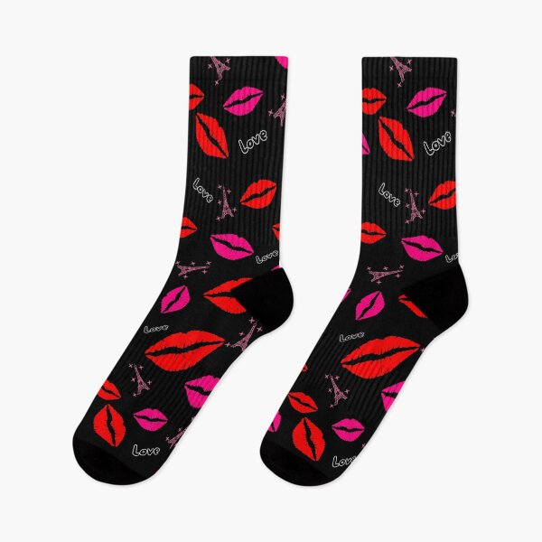 Item preview, Love Red Fuchsia Lips in Parisian Mood Pattern designed and sold by Pandety.