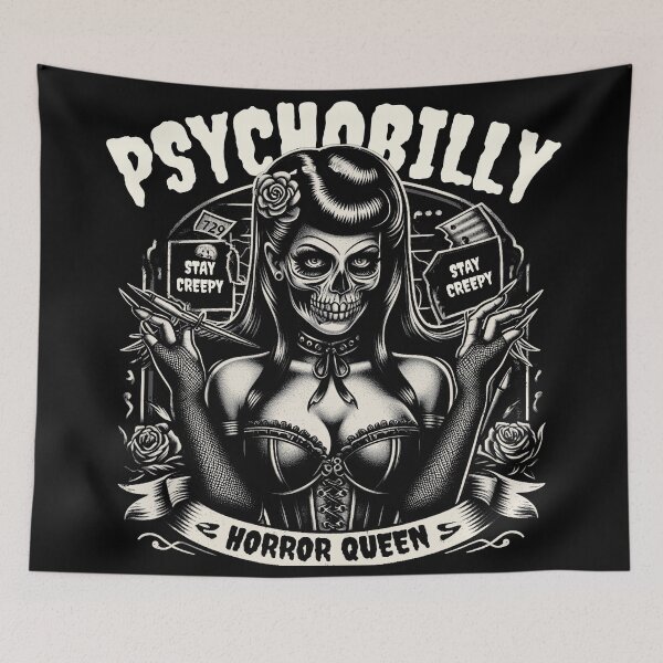 Item preview, Psychobilly Horror Girl designed and sold by PulpVintage.