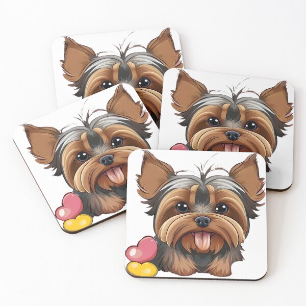 Item preview, Puppy Love Bliss: Cute Yorkie with Hearts designed and sold by ZipperDragon88.