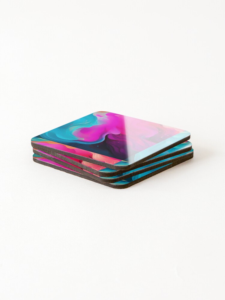 Thumbnail 4 of 5, Coasters (Set of 4), Chromatic Wave designed and sold by RokansDesign.