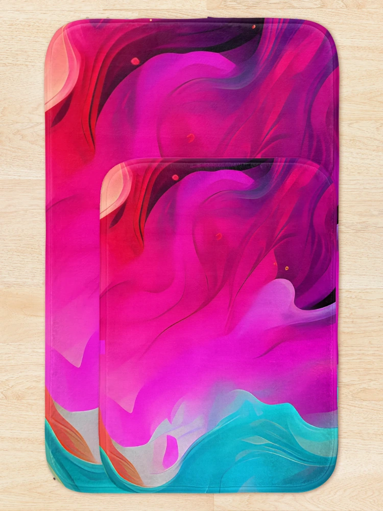 Thumbnail 5 of 6, Bath Mat, Chromatic Wave designed and sold by RokansDesign.