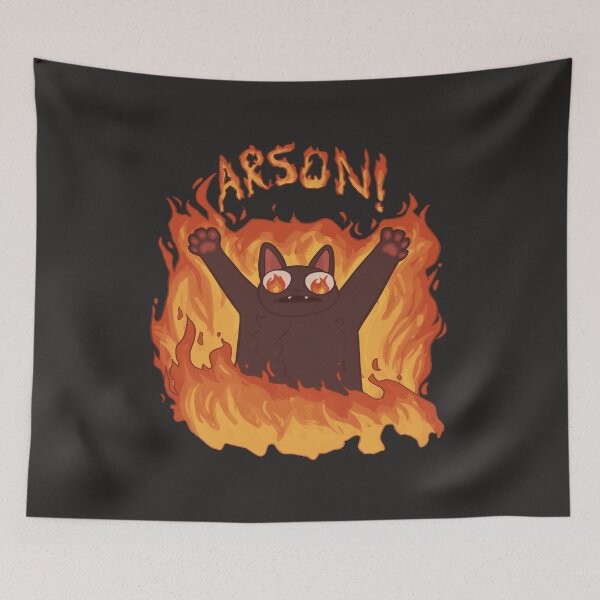 Item preview, cat commit arson designed and sold by papercreatyre.