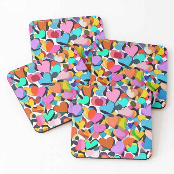 Item preview, Abstract Multicolor Hearts Pattern designed and sold by calibrit.