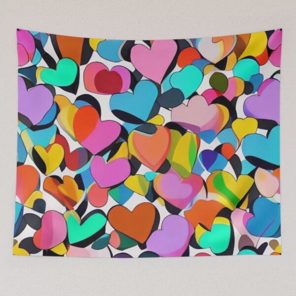 Item preview, Abstract Multicolor Hearts Pattern designed and sold by calibrit.