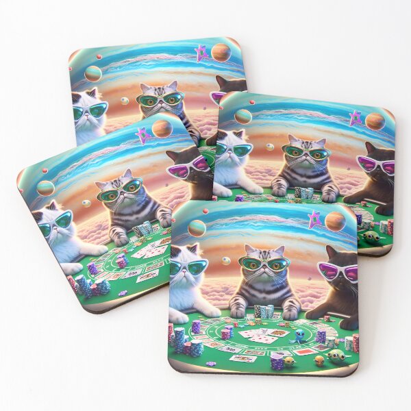 Item preview, Cat Poker - The Galactic Wager designed and sold by ai-depot.