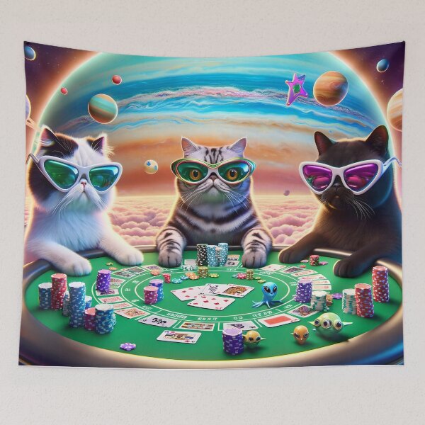 Item preview, Cat Poker - The Galactic Wager designed and sold by ai-depot.