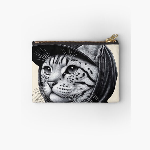 Item preview, Urban Cats #82 - Silver Spotted Tabby Savannah Cat wearing a hip hop windbreaker designed and sold by elektronen.